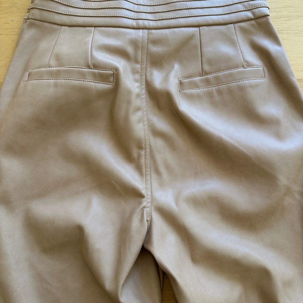 7 For All Mankind Faux Leather Pants, Color Tan, Size Medium, NWT - Picture 5 of 7